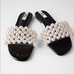 Zara Pearl Sandals- Size 37